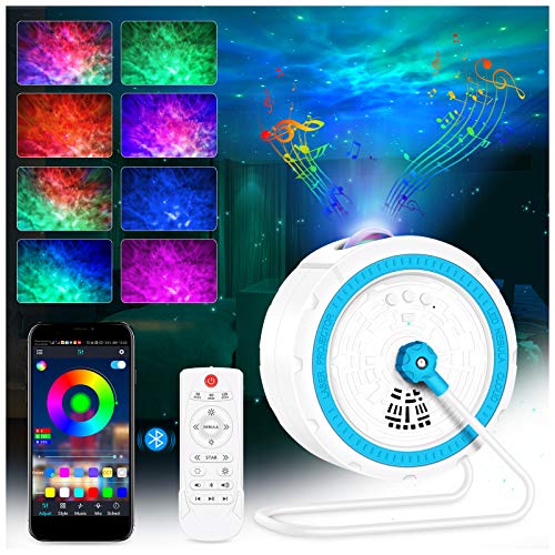 Proyector LED cielo estrellado,luz nocturna para bebés,16 modos de iluminación temporizador para colgar,giratorio 360°,proyector Bluetooth, luz de ambiente para cumpleaños,fiestas,habitaciones Navidad