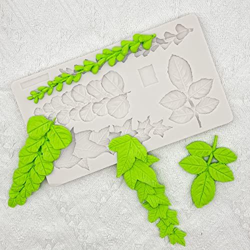 Leaf Fondant Molds, Succulents Trailing Leaves Cake Decorating Silicone Mold For Chocolate Candy Mousse Cookies Marzipan, Kitchen Baking Tools, Clay Resin Projects #TOP6