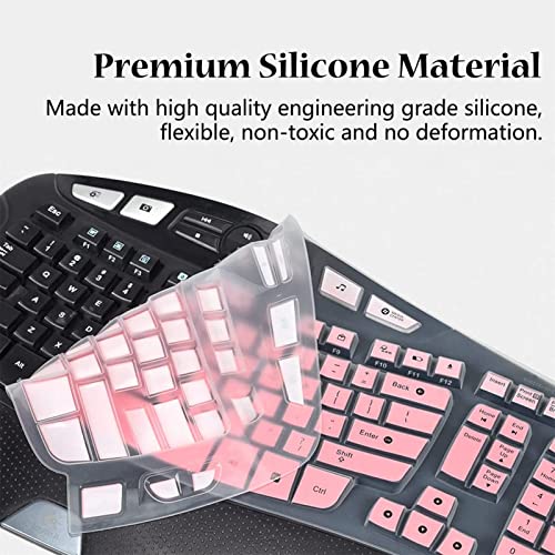 Keyboard Cover For Logitech Mk570 Mk550 K350 Wireless Keyboard, Logitech Mk570 Mk550 K350 Keyboard Silicone Cover, Pink, Waterproof, Dustproof, Easy To Clean #TOP2