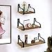 Y&ME YM Farmhouse Shelves for Wall, Set of 3 Rustic Wood Small Shelf Floating, Perfect for Bedroom, Living Room, Bathroom, Kitchen, and Office (Light Brown)