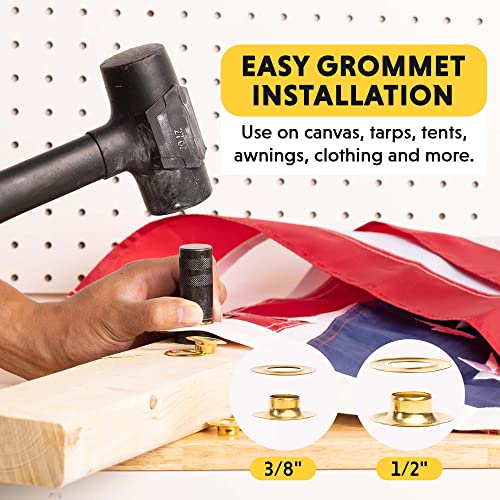 General Tools 81264 3/8 Inch-1/2 Inch Grommet Kit - Rustproof Solid Brass Grommets thumb #1