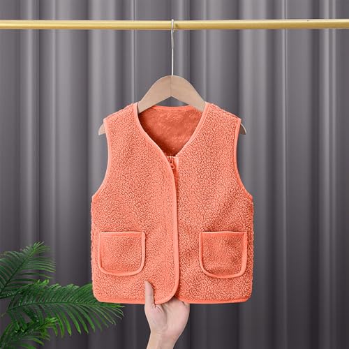 Polar Fleece Jacket for Girls Boys Warm Fall Winter Fuzzy Sherpa Lined Sleeveless Coat Kids Hide Zipper Up Outerwear2