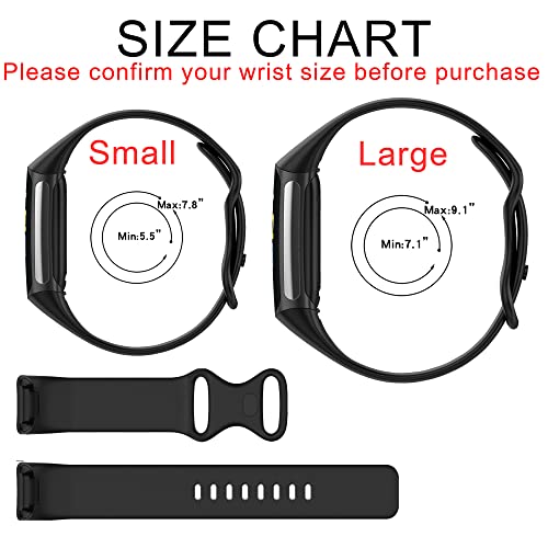 Image of Compatible with Fitbit Charge 5 Bands, Replacement Soft Silicone Watch Straps Soft Wristband for Fibit Charge 5 Fitness & Health Tracker Women&Men
