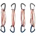 Trango Phase Alpine Draw - Extendable Wiregate Alpine Quickdraw, 60cm Dyneema Sling, 22kN, Rock Climbing & Mountaineering, 4 Pack