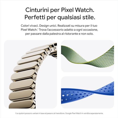 Google Pixel Watch 4 (45 mm) - Smartwatch Android con tracker per fitness e benessere, e assistente virtuale Gemini - Cassa in alluminio grigio argento - Cinturino sportivo grigio argento - LTE - Vista 11