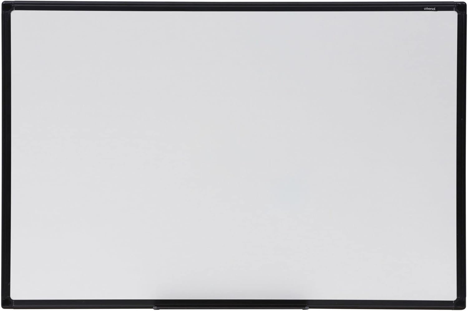 Universal 43628 Dry Erase Board, Melamine, 36 x 24, Black Frame
