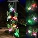 Topspeeder LED Solar Hummingbird Wind Chime, Changing Color Waterproof Six Hummingbird Wind Chimes for Home Party Night Garden Decoration (Hummingbird)
