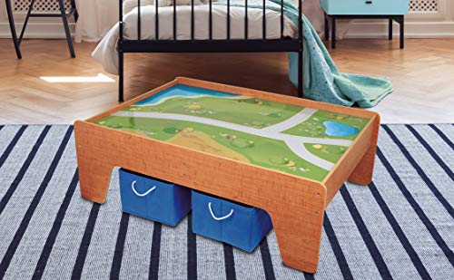 small foot 2232 Spieltisch aus Holz, mit Textiloberfläche, inkl. zwei Boxen aus Textil für mehr Stauraum, ab 3 Jahren – Bild 5