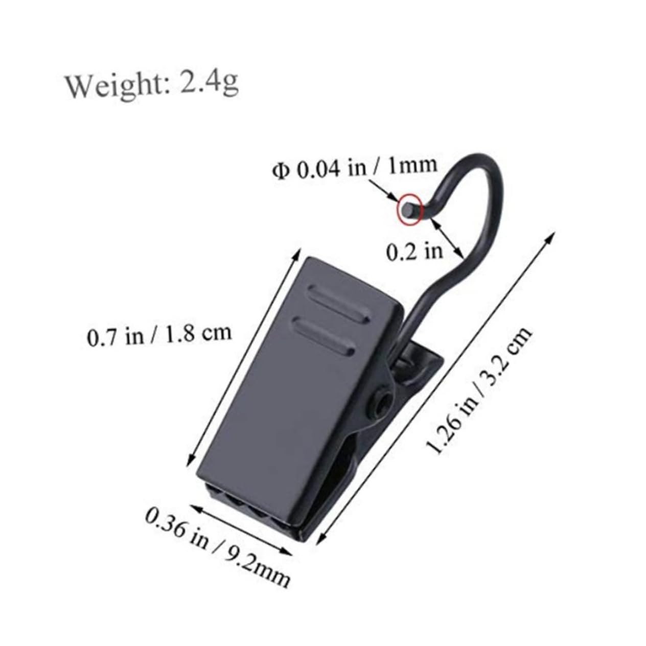 MUCKLILY 100pcs Curtain Clips Hooks Sturdy Drapery Rings for Home Bathroom Pothook Black for Easy Installation Disassembly of Curtains