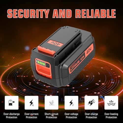 2Pack 40 Volt MAX 3.6Ah Lithium ion Replacement Battery Compatible with Black and Decker 40V Battery LBX2040 LBXR36 LBXR2036 LST540 LCS1240 LBX1540 LST136W 40V Cordless Power Tools Battery (Orange)