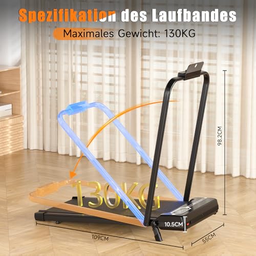 Dskeuzeew Laufband Klappbar mit Neigung - 4 in 1 Walking Pad mit 5% Steigung für Zuhause Laufpad Gehband Lauf Laufbänder – Bild 6