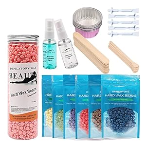 Macddy Hair Removal Set met 6 zakken Wax kralen, geschikt voor bikini’s, onderarmen, benen, gezicht, wax kralen met…