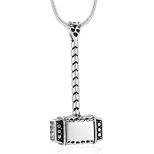 Minicremation Mjolnir Thors Hammer Urn Necklace for Ashes for Men Celtic Nordic Viking Cremation Jewelry for Women Keepsake Memorial Ashes Pendant