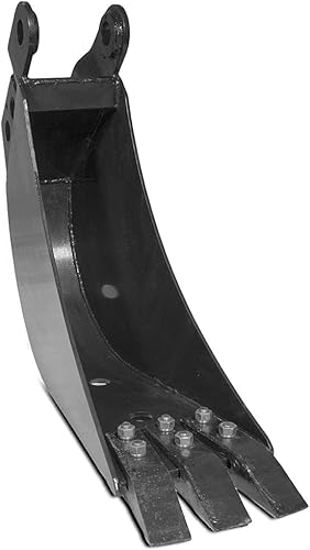 Titan Attachments Cucharón para retroexcavadora de 8 pulgadas de ancho, dientes de acero de 3 carbonos, retroexcavadora de inclinación hidráulica y