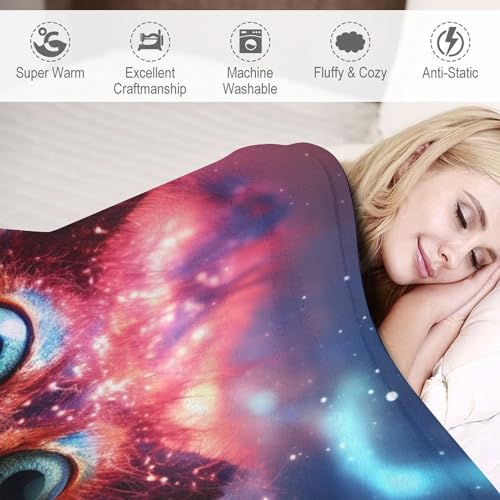 Manta de forro polar suave Night Lemur de 180x200 cm para un descanso térmico 6