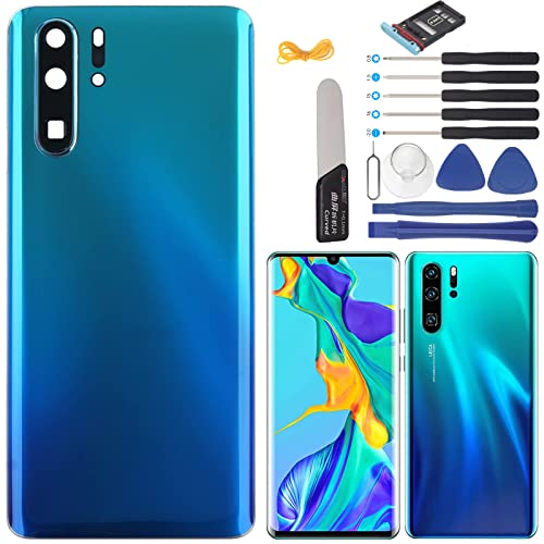 YHX-OU 6.47'' Copribatteria Adatto per Huawei P30 PRO Sostituzione della Cover Posteriore + Strumento di Installazione +1 SIM Card Tray (Aurora Blue)