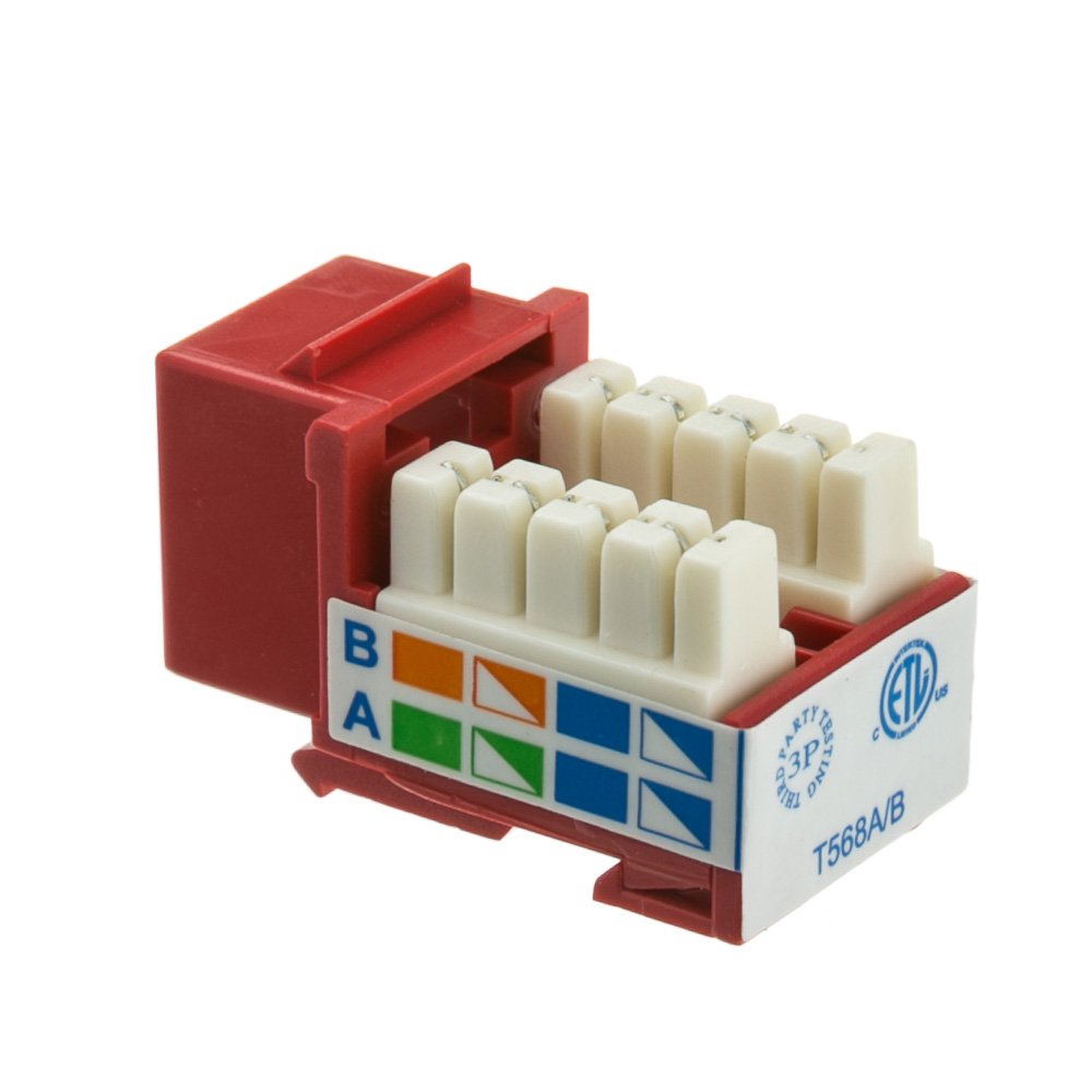 CableWholesale Gniazdo Keystone CAT-6, czerwone (326-120RD)