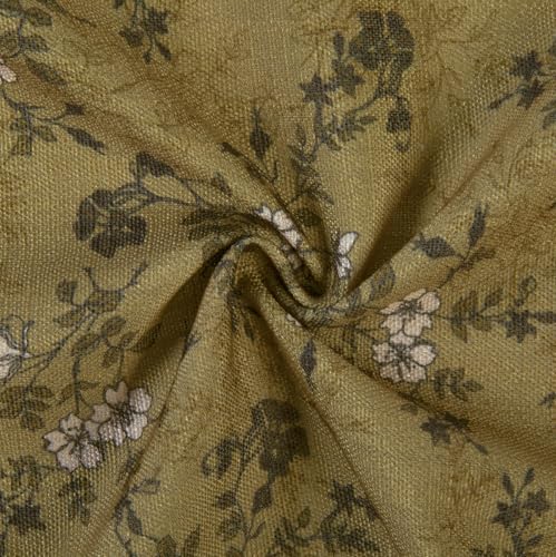 Image of TWOPAGES Rod Pocket Floral Print Cafe Curtains, Copper, 26W x 24L