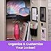 LockerMate 6-Piece Locker Organizer Kit, Includes Mirror, Whiteboard, Storage Cup & Dry Erase Marker, Black