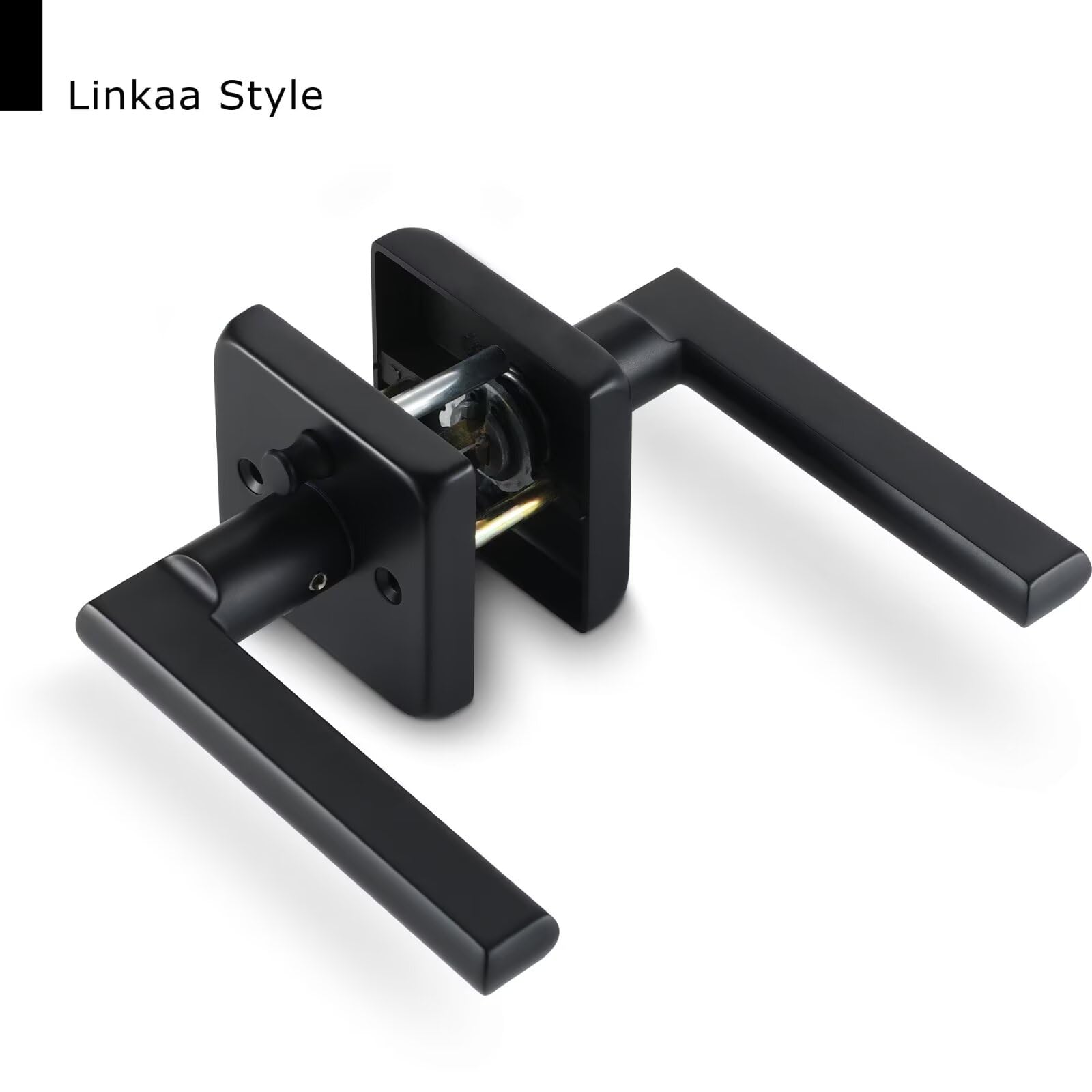 Linkaa Matte Black Door Handles - Push Lock Security -7 Linkaa Matte Black Door Handles - Push Lock Security -7