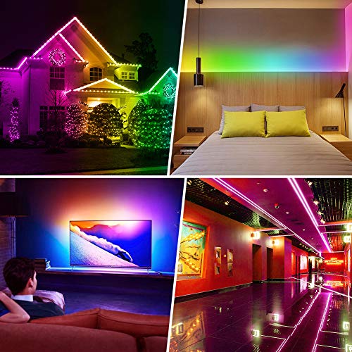 Tira de luces LED USB 6.56 ft RGB Multicolor con control remoto miniatura 4