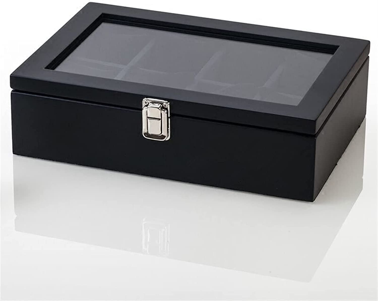Rollo de Reloj Caja de Reloj Soporte de Reloj Caja de Reloj Caja de Reloj con 8 Ranuras Caja de Almacenamiento de Reloj con Vidrio Caja de Soporte de Reloj mecánico Enro