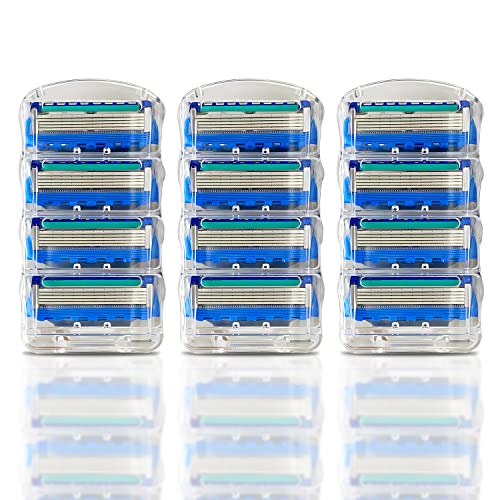 ジレット対応 プロシールド 替刃 ProShield Chill マニュアル 髭剃り 12個入り メンズシェーバー替刃 互換品 シェーバー交換部品 シェーバー交換ヘッド カミソリアクセサリ シェーバーアクセサリー 剃刀 替え刃12個入