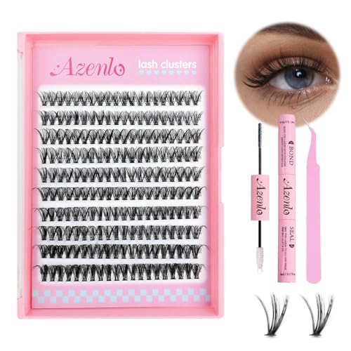 Azenlo Natural Lash Clusters Kit Wispy Eyelash Clusters 120 pcs C...