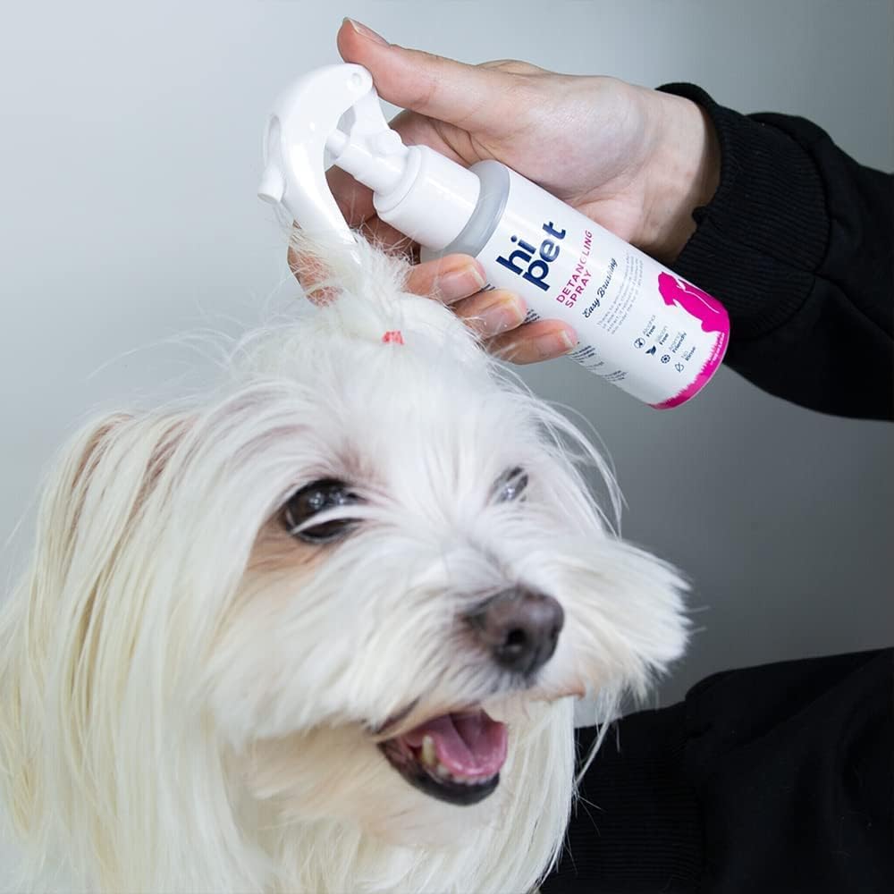 Hi Pet Doodle Detangler Spray for Dogs and Cats, Healthy and Shiny Furs, Cat and Dog Detangler Spray Dematting, Leave in Conditioner for Dogs and Cats, All Natural Formula, 3.38 Fl Oz