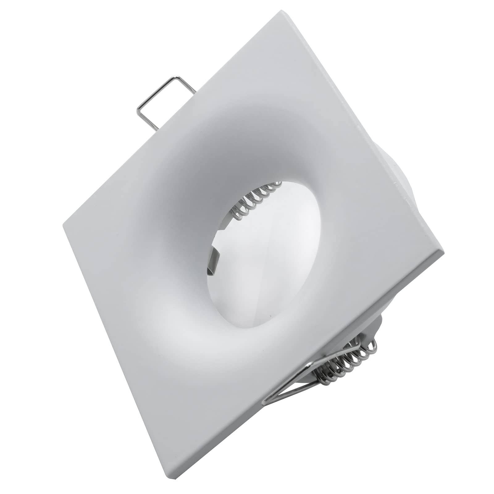 Planetitaly Porta faretto bianco quadrato IP65 box doccia bagno turco sauna incasso 70mm supporto luci LED GU10 MR16 GU5.3