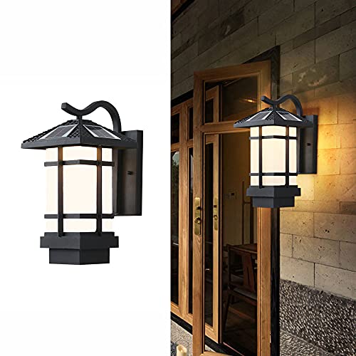 Applique d'extérieur solaire étanche IP65 lanterne murale en aluminium