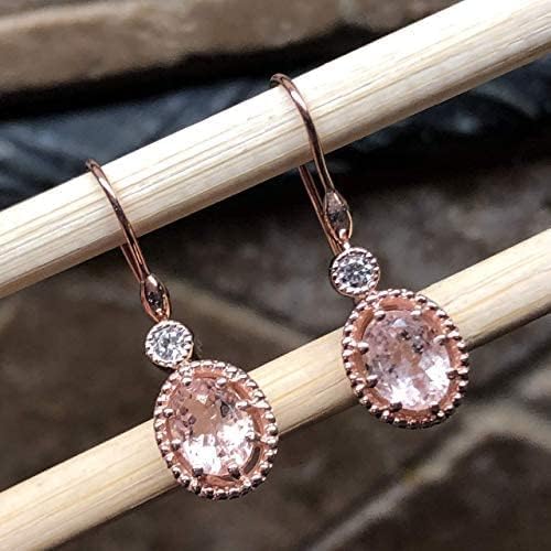 Natural Peach Morganite 14k Rose Gold Over Sterling Silver Earrings 22mm - Image 3