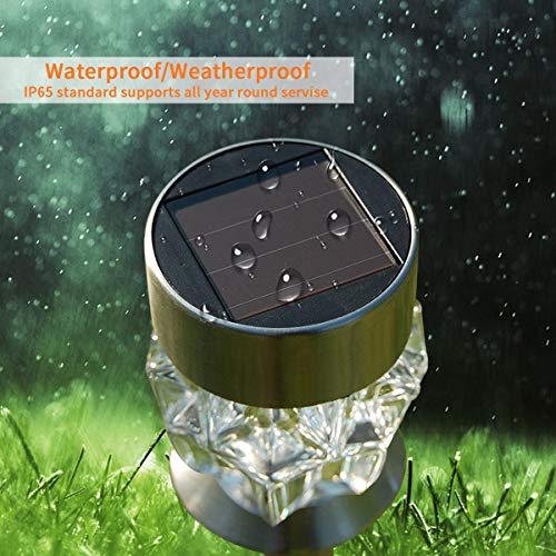 Andyken Solar Lights Outdoor - Outdoor Garden Lights, Color Changing Led Solar Powered Pathway Lights, Outdoor Landscape Lighting For Lawn/Patio/Yard/Walkway/Driveway (Stainless Steel) #TOP6