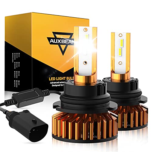 Auxbeam 9007 HB5 Led Light Bulbs, 52W 10000lm 6500K 9007 HB5 Led Bulbs Conversion Kit with Fan CSP LED Chip Fog Light F-F2 Series