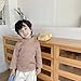 Betadog Toddler Boys Girls Thermal Tops Kids Winter Undershirt Stripe Turtleneck BaseLong Sleeve (Coffee, 12-18 Months)