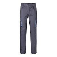 VELILLA 103004; Pantalone Bicolore Multitasche; Colore Grigio e Celeste; Taglia 58