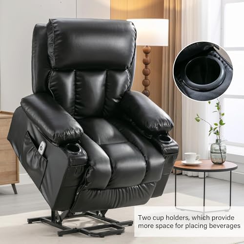 Sillón reclinable eléctrico cuero color sólido miniatura 5