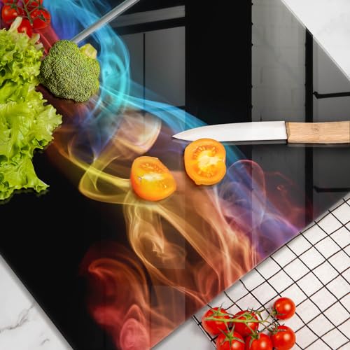 Planche à découper 2x40x52cm Wallfluent résistante à la cuisson motif fumée colorée - 5