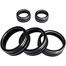 Car Air Conditioning Radio Volume Button Knob Cover Decorate Ring Compatible with Volkswagen VW Black