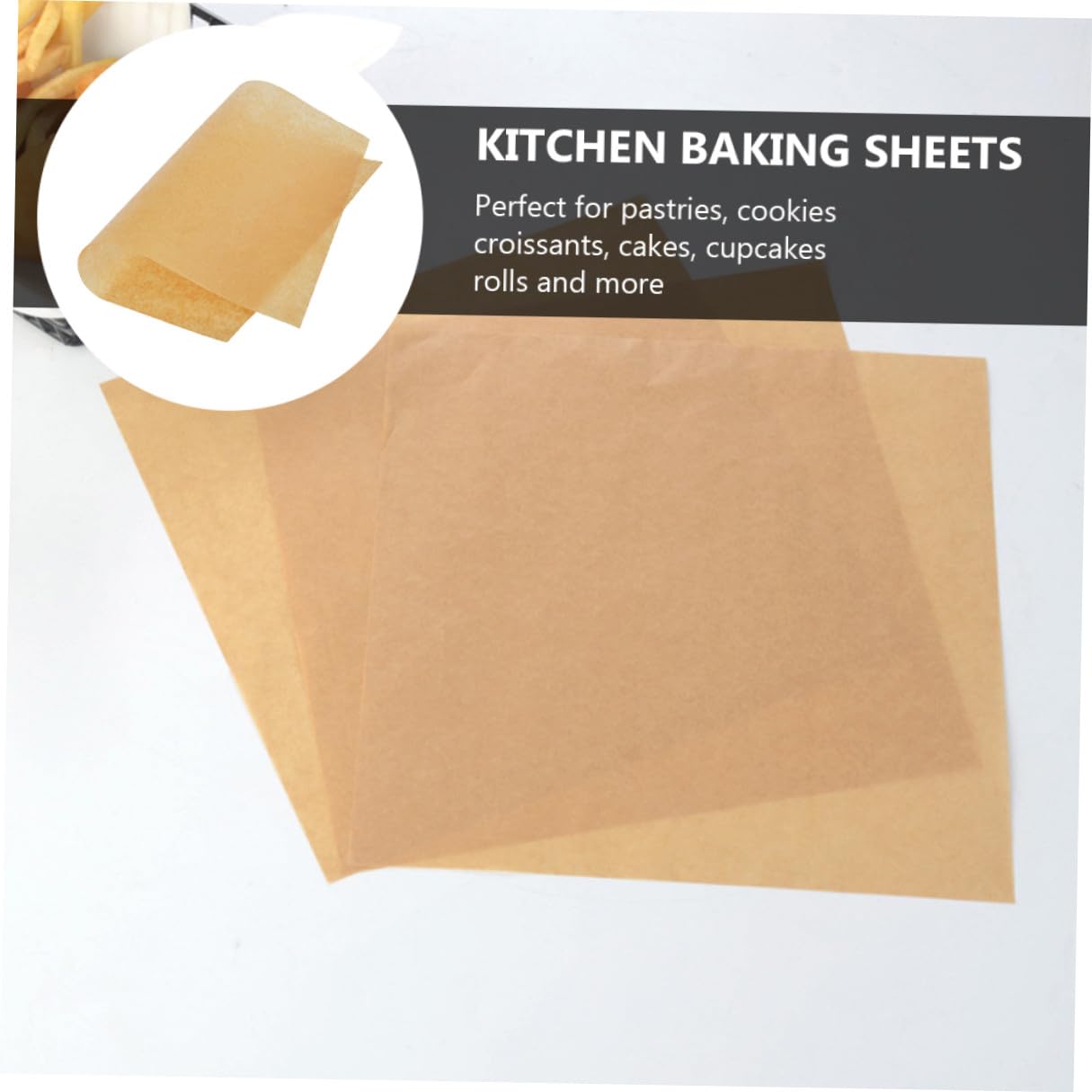 Papel para Hornear Natural de 30x40 Cm 100 Hojas de Papel Pergamino Resistente a Altas Temperaturas Antiadherente para Cocina Barbacoa Horno y Repostería Seguro y Práctico