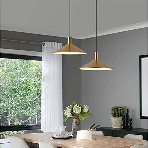 Kco Lighting Farmhouse Pendant Light, Barn Pendant Lamp, Adjustable Retro Industrial Wrought Iron Chandelier Hanging Light Fixture With Metal Shade, For Kitchen Island Restaurant Lighting E26 (Gold) #TOP6