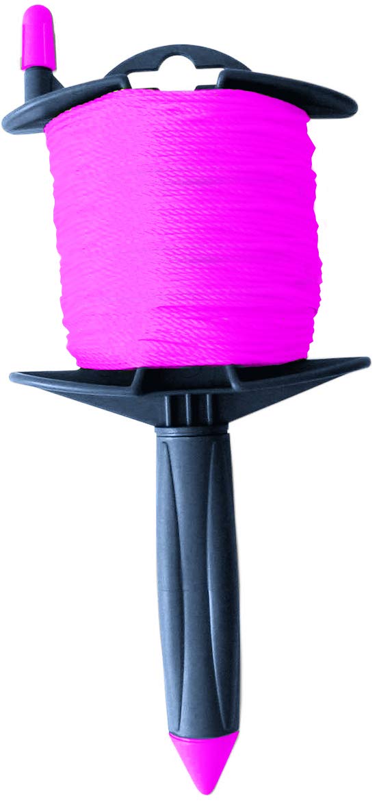 CORDEAU SUR ENROULEUR 100M FIL 1,5MM TRESSE ROSE