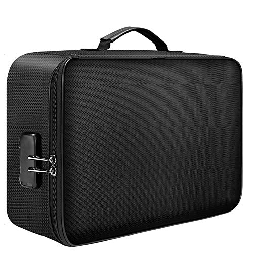Sac de stockage de documents ignifuge portable portefeuille multicouche sécurisé A4