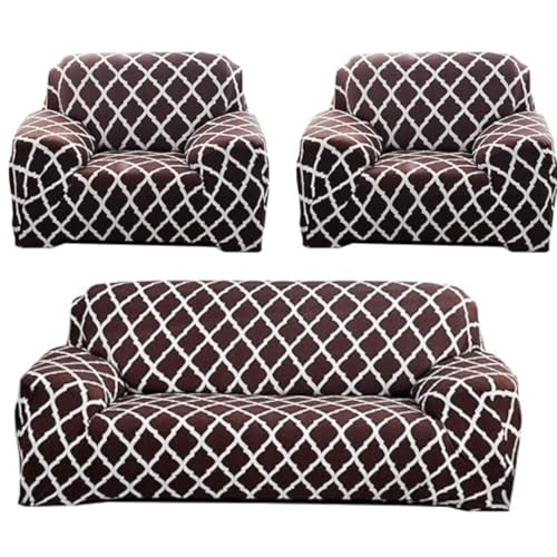 Image of Sofa Cover 5 Seater Fitted Sofa Cover 3 Seater and 2 Seater Fully Covered Universal 5 Seater Sofa Cover Non-Slip Sticky Elastic Stretchable Sofa Set Slipcover Protector for (3+1+1 Seater)
