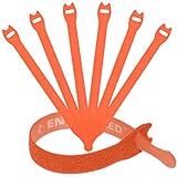 Wiederverwendbare Kabelbinder, 1,27 x 20,3 cm, für Kabelmanagement und Organisation von Kabeln, 30 Stück, gebündelt mit 2 Bonus-Spanngurten (orange)