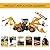 Compact Towable Backhoe Loader with Hydraulic Front Loader and Excavator Arm, Mini Earthmoving Machine for Construction Farm and Landscaping