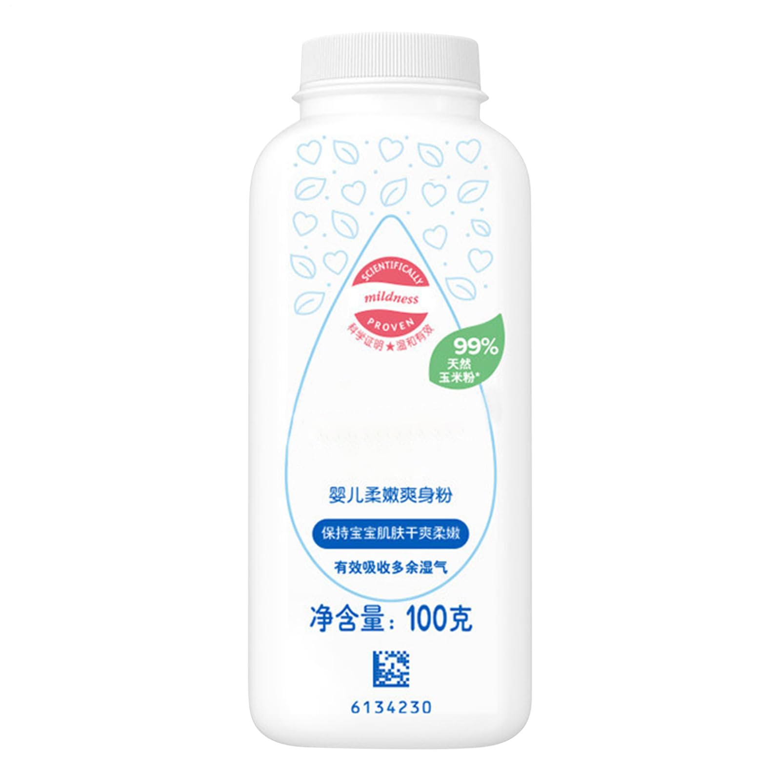 Senza talco in polvere per bambini - amido di mais per bambini biologici polvere di polvere, polvere di polvere secca | Formula di base vegetale bambino, calmante e raffreddamento 'umidità natural