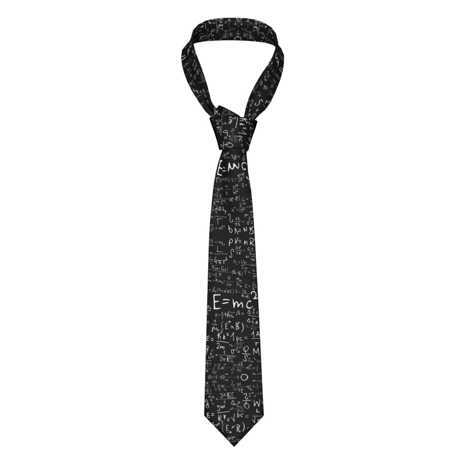 Oudrspo Men's As Pic Physics Formula Law E=Mc2 Skinny Tie Fashion Novelty Necktie Wedding Business Party Gifts