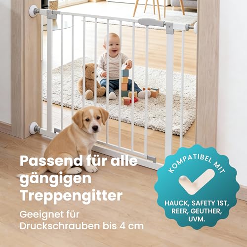 MOVOJA-MED 4 STK Wandschutz Treppengitter - Ohne Kleben & Bohren I Wandschutz Pads für Treppenschutzgitter Ohne Bohren I Elefantenfüße Türschutzgitter fur Türgitter Baby Kindertürengitter Babygitter