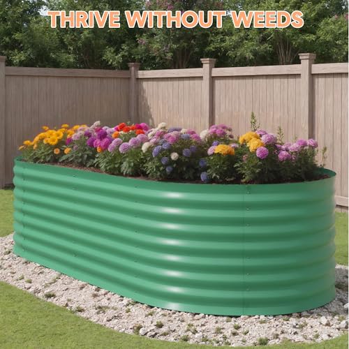8x4x2ft Galvanized Raised Garden Bed Outdoor, 24" Tall Metal Planter Box for Flowers Herbs Vegetables, Rust-Resistant Raised Garden Beds for Gardening, Easy Assembly Outdoor Garden Box & Planters
